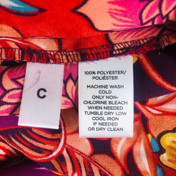 New Loft Womens High Low Blouse Sz Large Long Sleeve Vibrant Floral Print NWT - Picture 13 of 13